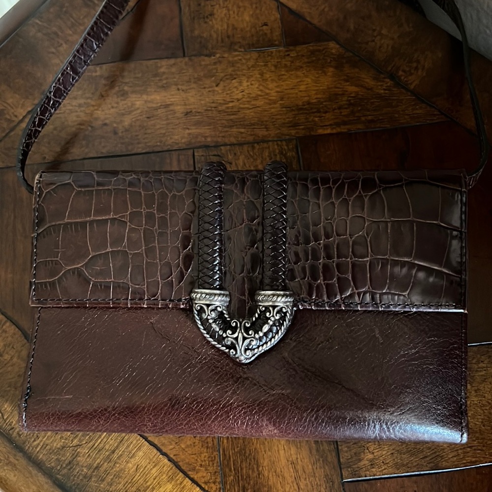 Brighton Croc Wallet with Crossbody Strap